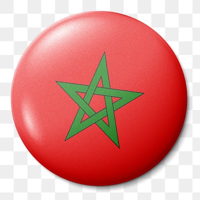 Morroco flag png round badge, transparent background