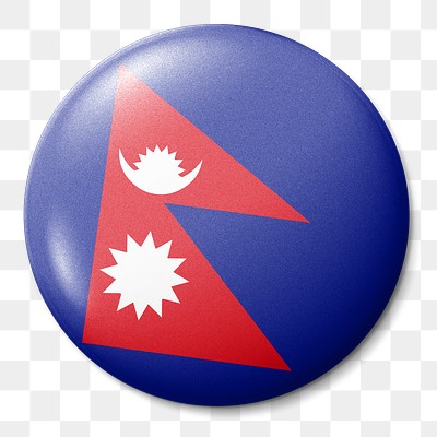 Nepal flag png round badge, transparent background