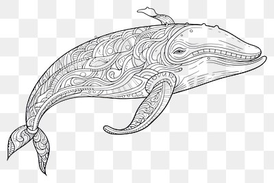 PNG Whale sketch drawing animal. 