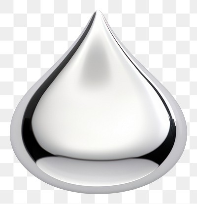 PNG Water drop Chrome material jewelry silver white background.