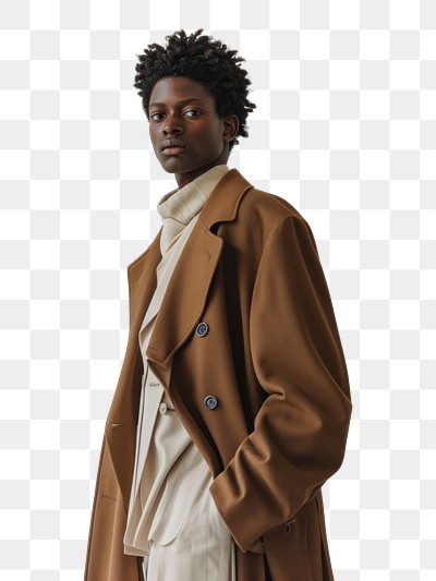 PNG  Overcoat overcoat portrait standing.