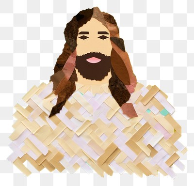 PNG  Simple fabric textile illustration minimal of a jesus art representation creativity.