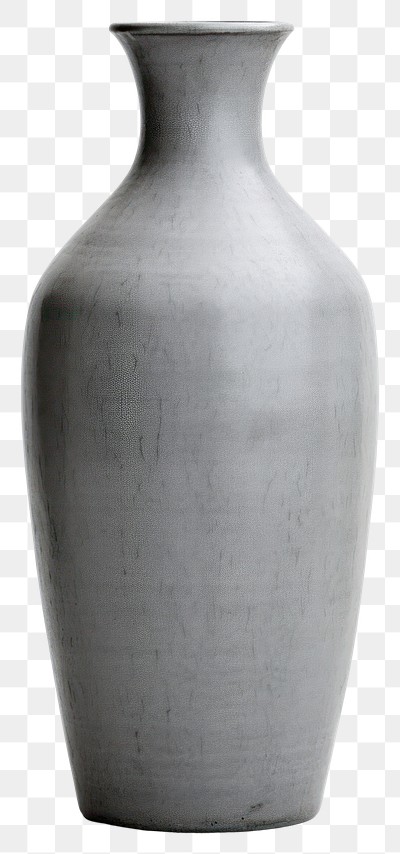 PNG Grey vase monochrome porcelain pottery. 