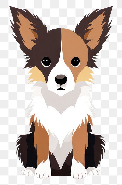 PNG Dog papillon mammal animal.