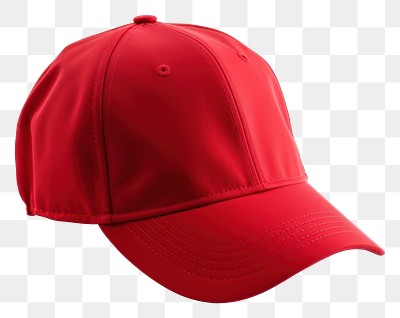 PNG A red baseball cap white background headgear headwear.