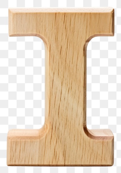 PNG Letter I wood font white background.