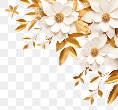 PNG Gold flower floral border | Premium PNG - rawpixel