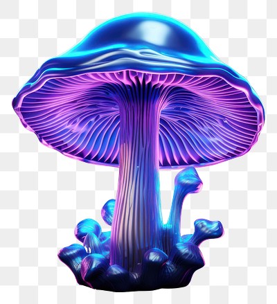 PNG Neon mushroom nature fungus purple