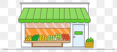 PNG Grocery store line architecture vegetable.