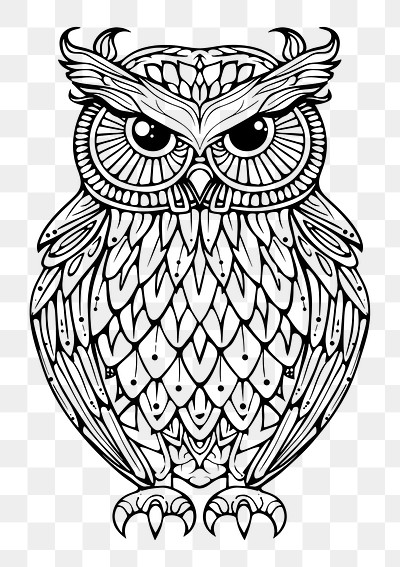 PNG  Owl illustrated drawing doodle.