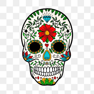 Sugar skull png sticker, Day | Free PNG - rawpixel