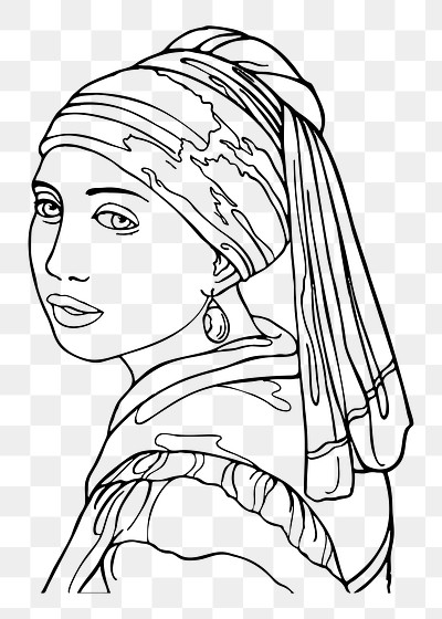 Girl pearl earring png sticker | Free PNG - rawpixel