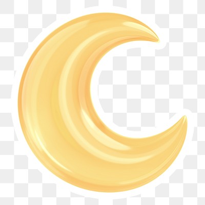 Free: White crescent moon png sticker