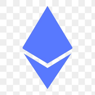 Ethereum cryptocurrency png icon sticker, flat graphic on transparent background