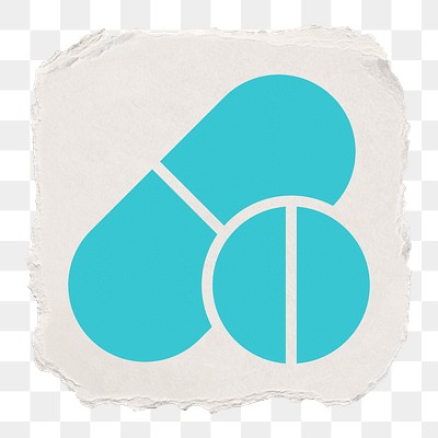 Medicine png icon sticker, ripped paper design, transparent background