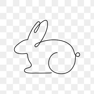 Rabbit png logo element, line | Premium PNG Sticker - rawpixel