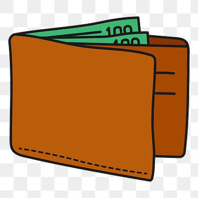 wallet with money clipart transparent