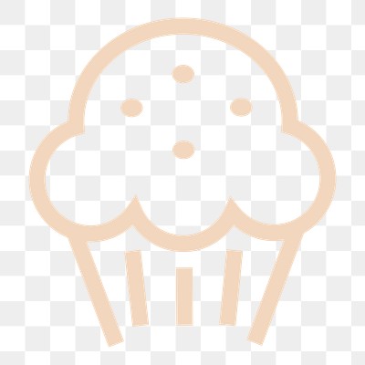 Muffin icon png sticker, transparent background