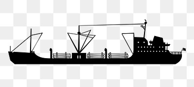 cargo ship clip art black and white