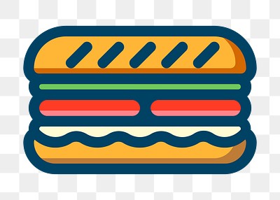 Burger  png clipart illustration, transparent background. Free public domain CC0 image.