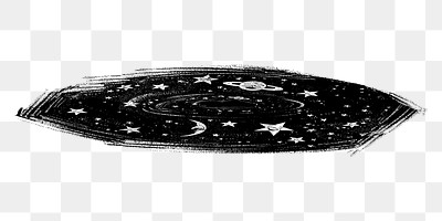 Galaxy hole doodle png sticker, transparent background