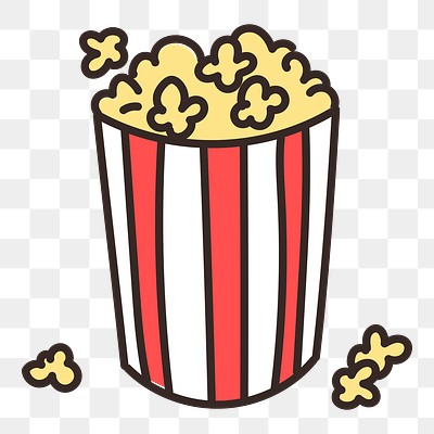 Popcorn doodle png sticker, transparent | Free PNG - rawpixel