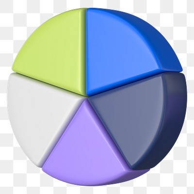 Colorful pie chart png sticker, business graph, transparent background