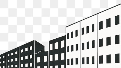 apartment black and white clipart