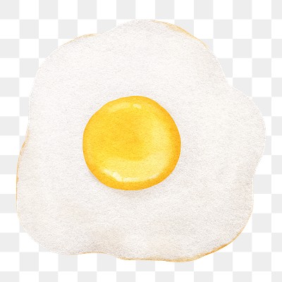 Aesthetic, sunny side-up egg illustration transparent background PNG  clipart