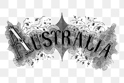 PNG Australia font clipart, transparent background. Free public domain CC0 image.