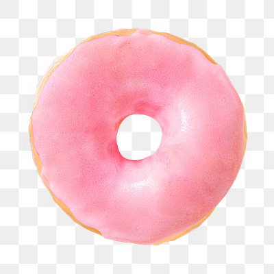 Pink donut png photo on transparent background