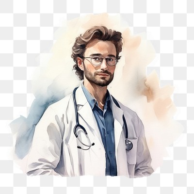 PNG Portrait glasses doctor adult. 