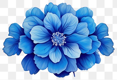 PNG Blue Flower flower dahlia plant. 