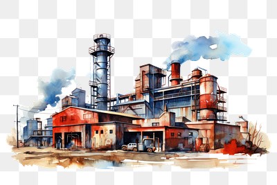 PNG Factory architecture building refinery. 