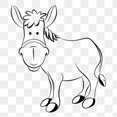 Donkey png illustration, transparent background. Free public domain CC0 image.