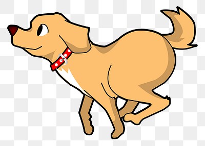 Running dog png sticker, transparent background. Free public domain CC0 image.