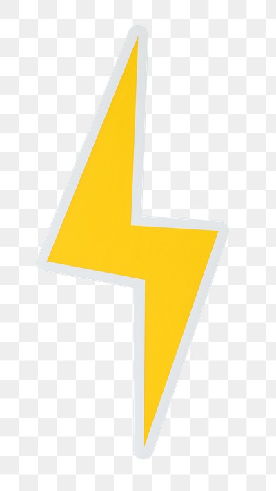 Yellow electric lightning bolt icon | Premium PSD - rawpixel