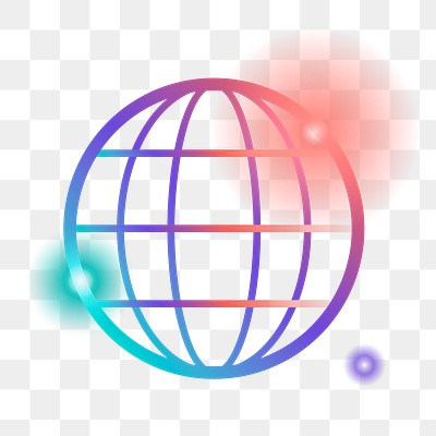 Png colorful website icon, transparent background