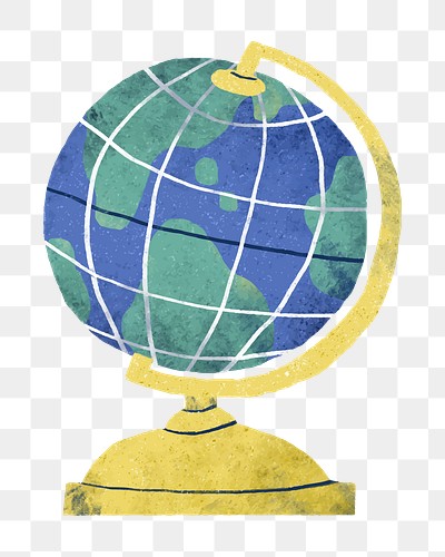 Spinning globe png, transparent background