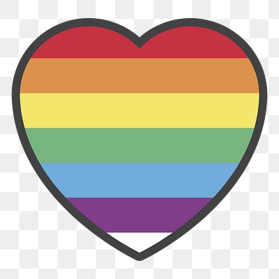 PNG LGBT heart illustration sticker, transparent background