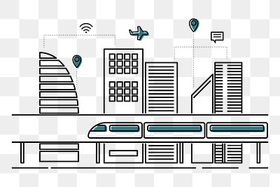 Smart city png illustration, transparent background