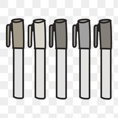 Pens doodle png element, transparent background