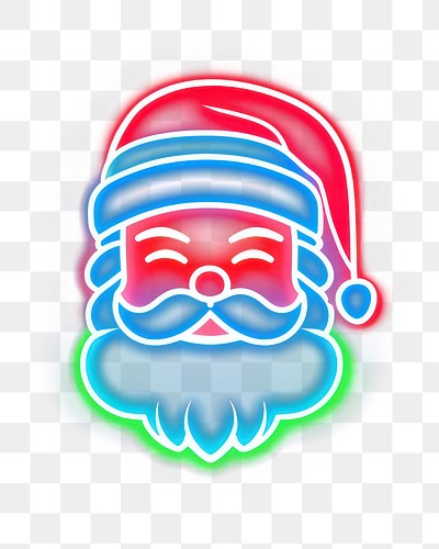 PNG Santa claus neon light night. 