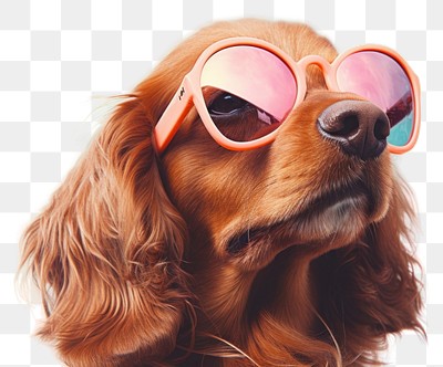 PNG A dog wearing sunglasses mammal animal summer. 