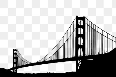 Golden Gate Bridge Png Silhouette, 