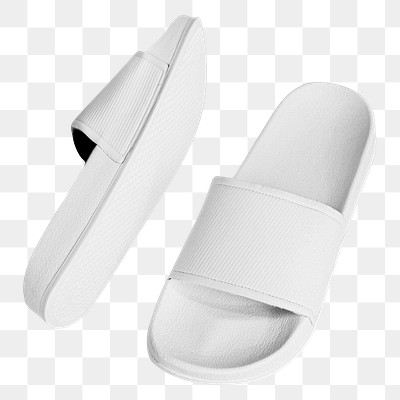 White slide sandal slippers png