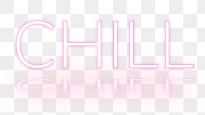 Chill png text neon font typography