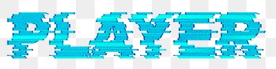 Player glitch effect typography design element