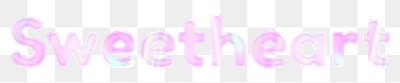 Shiny sweetheart png sticker word art holographic pastel font