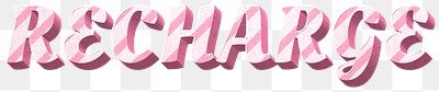 Png recharge word pink striped font typography